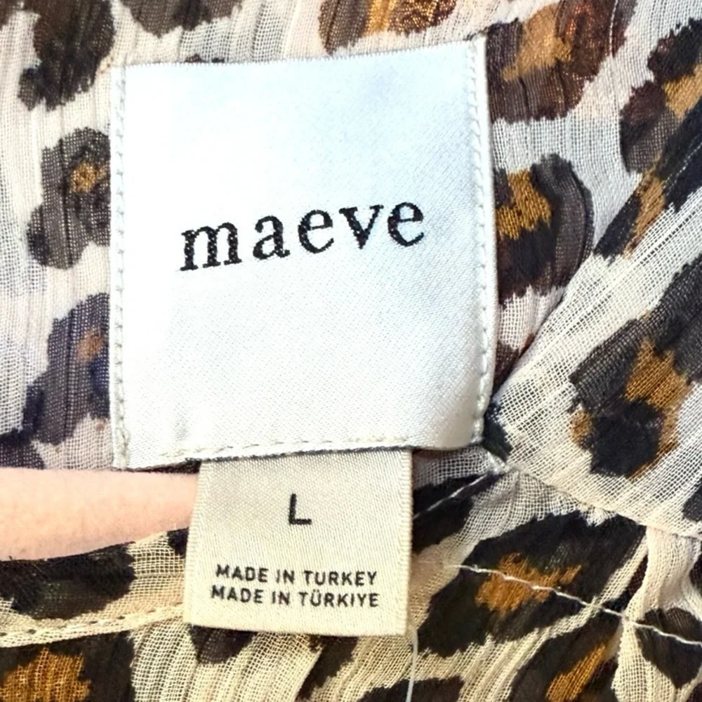NWT - Anthropologie’s Maeve Leopard Peasant Blouse - Picture 8 of 10